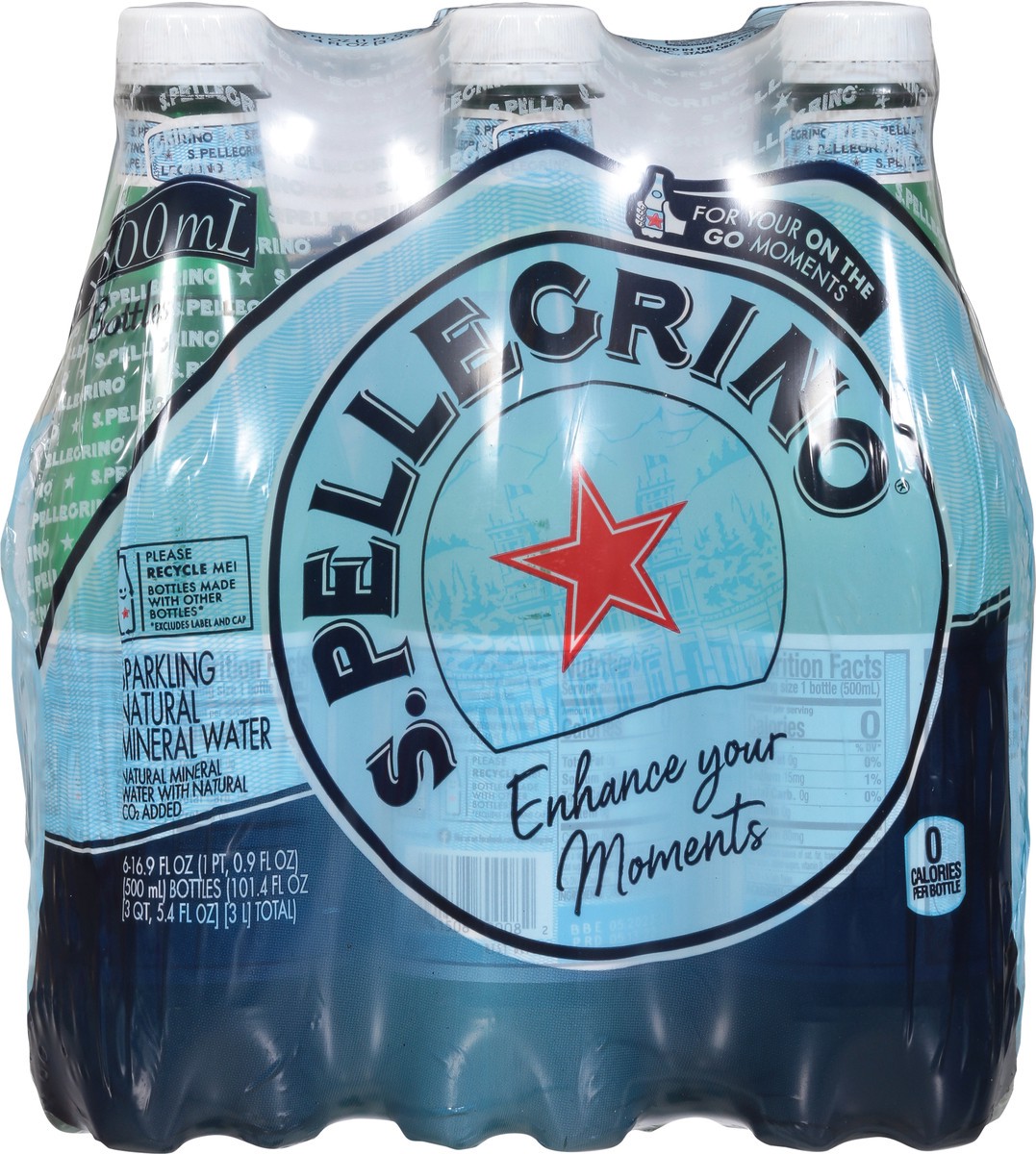 slide 6 of 9, S.Pellegrino Natural Sparkling Mineral Water 6 - 16.9 fl oz Bottles, 6 ct