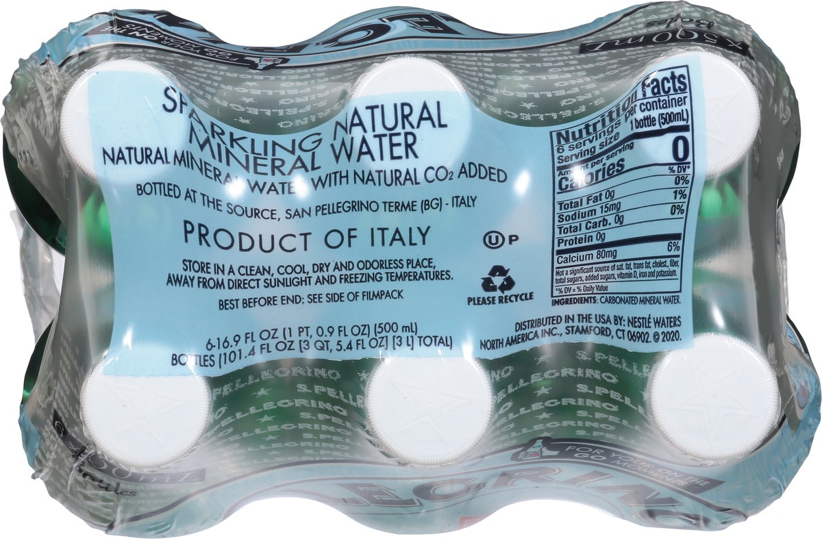 slide 4 of 9, S.Pellegrino Natural Sparkling Mineral Water 6 - 16.9 fl oz Bottles, 6 ct