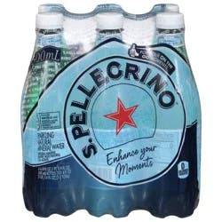 S.Pellegrino Natural Sparkling Mineral Water 6 - 16.9 fl oz Bottles