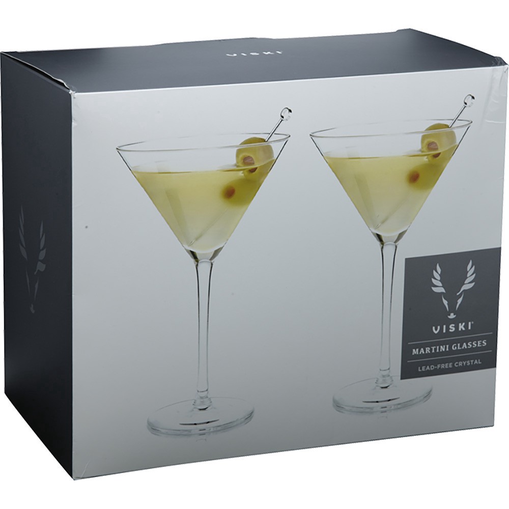 slide 1 of 1, Viski -Crystal Martini Glasses 2pk, 1 ct