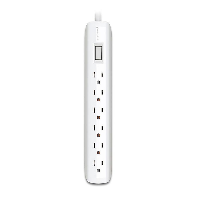 slide 1 of 3, 360 Electrical Villa Power Strip with 6 Outlets - White, 1 ct