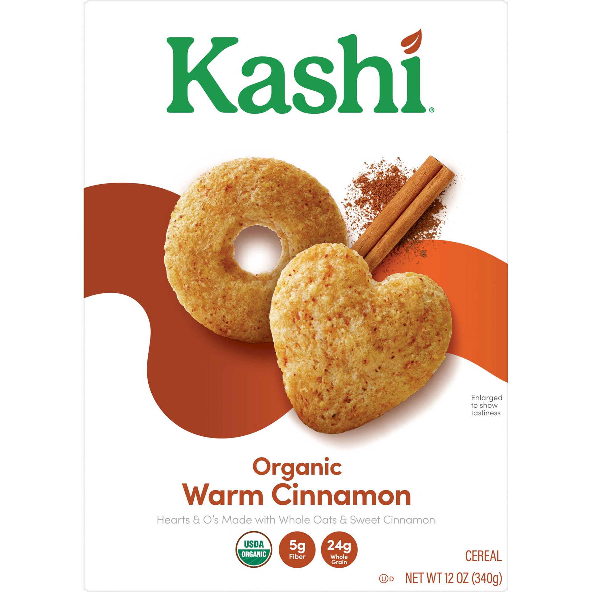 slide 5 of 5, Kashi Cold Breakfast Cereal, Vegetarian, Organic Fiber Cereal, Warm Cinnamon, 12oz Box, 1 Box, 12 oz