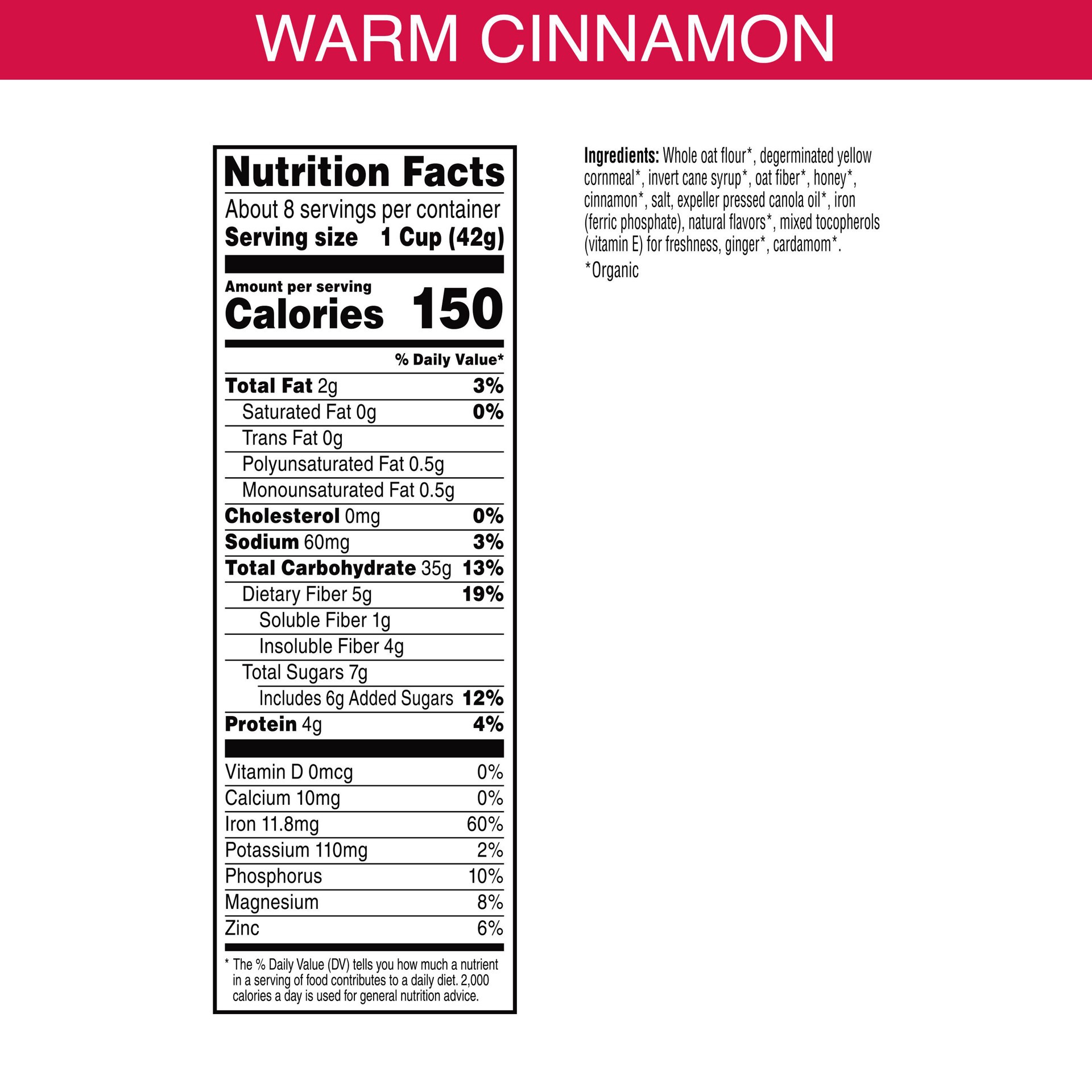 slide 4 of 5, Kashi Cold Breakfast Cereal, Vegetarian, Organic Fiber Cereal, Warm Cinnamon, 12oz Box, 1 Box, 12 oz