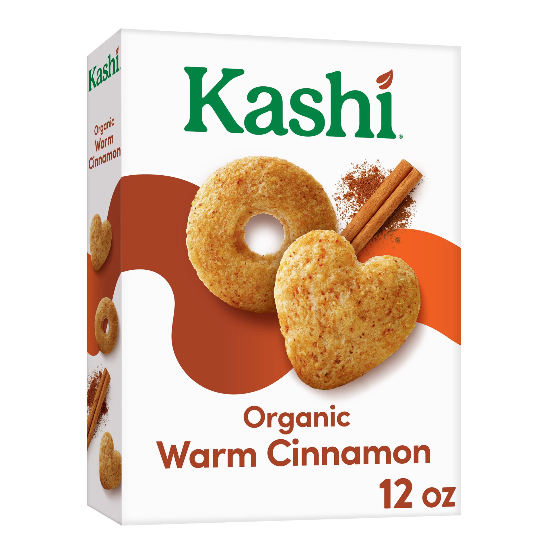 slide 1 of 5, Kashi Cold Breakfast Cereal, Vegetarian, Organic Fiber Cereal, Warm Cinnamon, 12oz Box, 1 Box, 12 oz