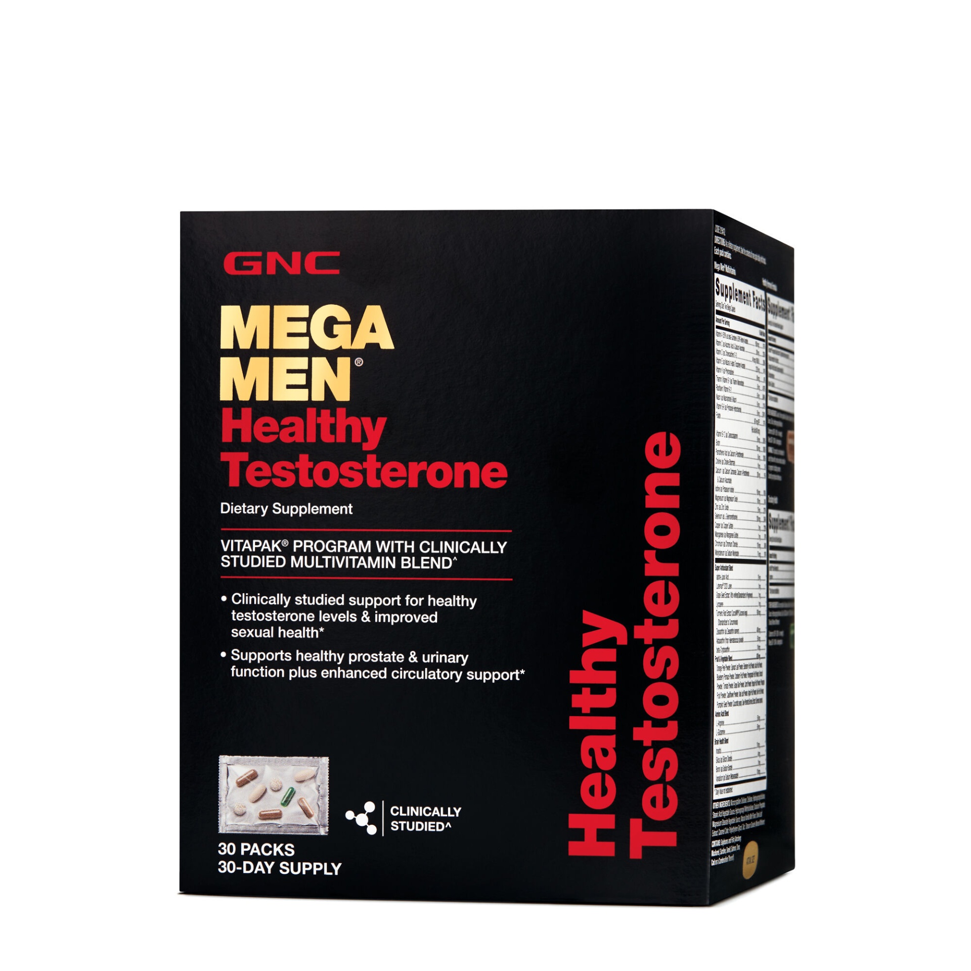 slide 1 of 1, GNC Mega Men Healthy Testosterone Vitapak Program, 30 ct