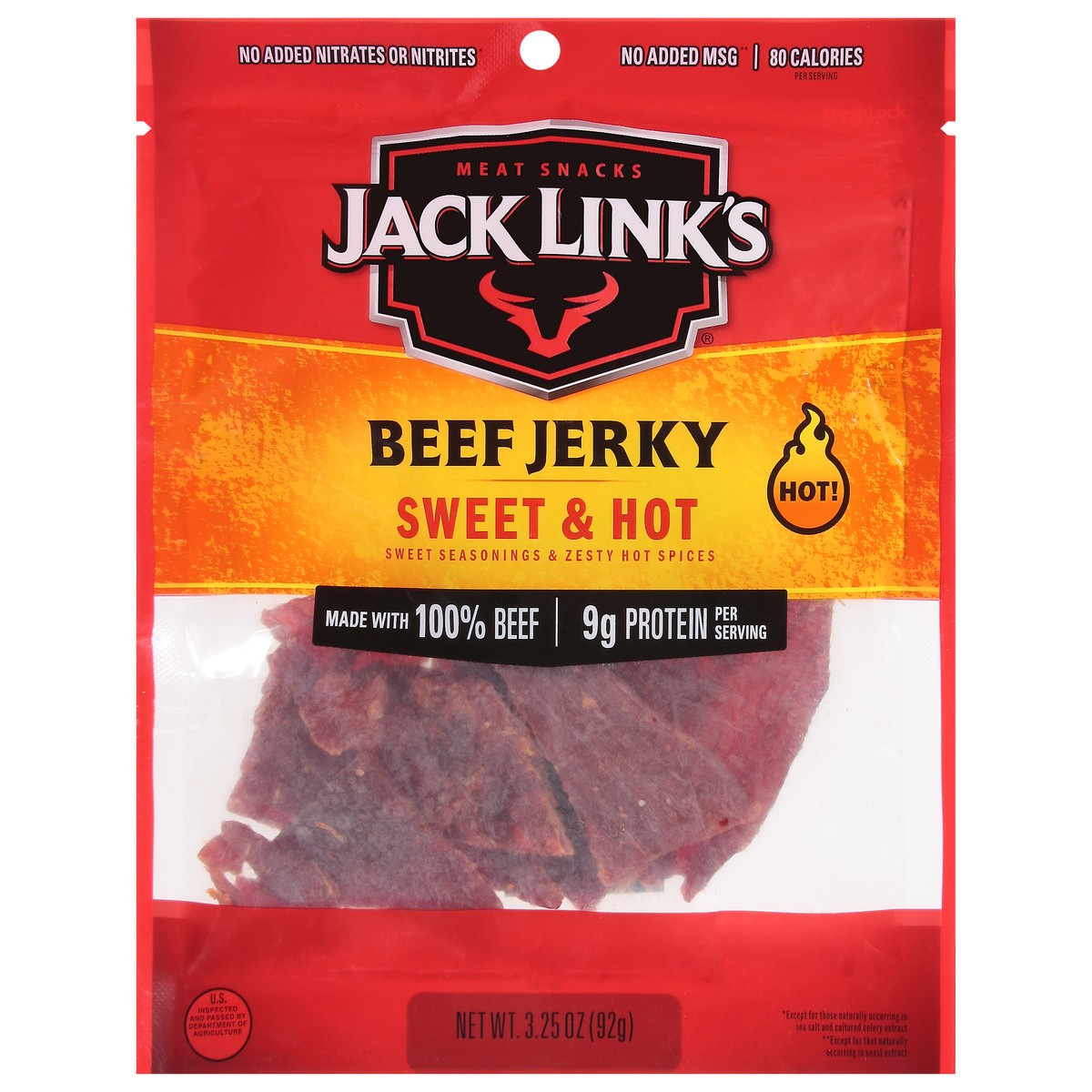 slide 1 of 11, Jack Link's 3.25Oz Jack Link's Sweet & Hot Beef Jerky 1/1 Count, 3.25 oz