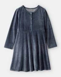 Oshkosh Girls Cozy Rib Dress - Blue Navy 14