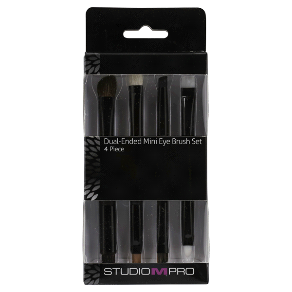 slide 1 of 2, Studio M Pro Dual Ended Mini Eye Brush Set, 4 ct