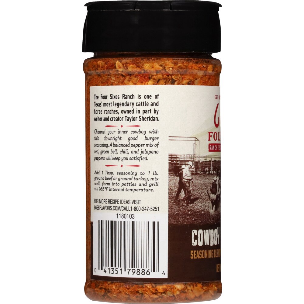slide 2 of 4, Four Sixes Cowboy Camp Burger Seasoning Blend with a Jalapeno Pepper Mix, 5.75 oz, 5.75 oz