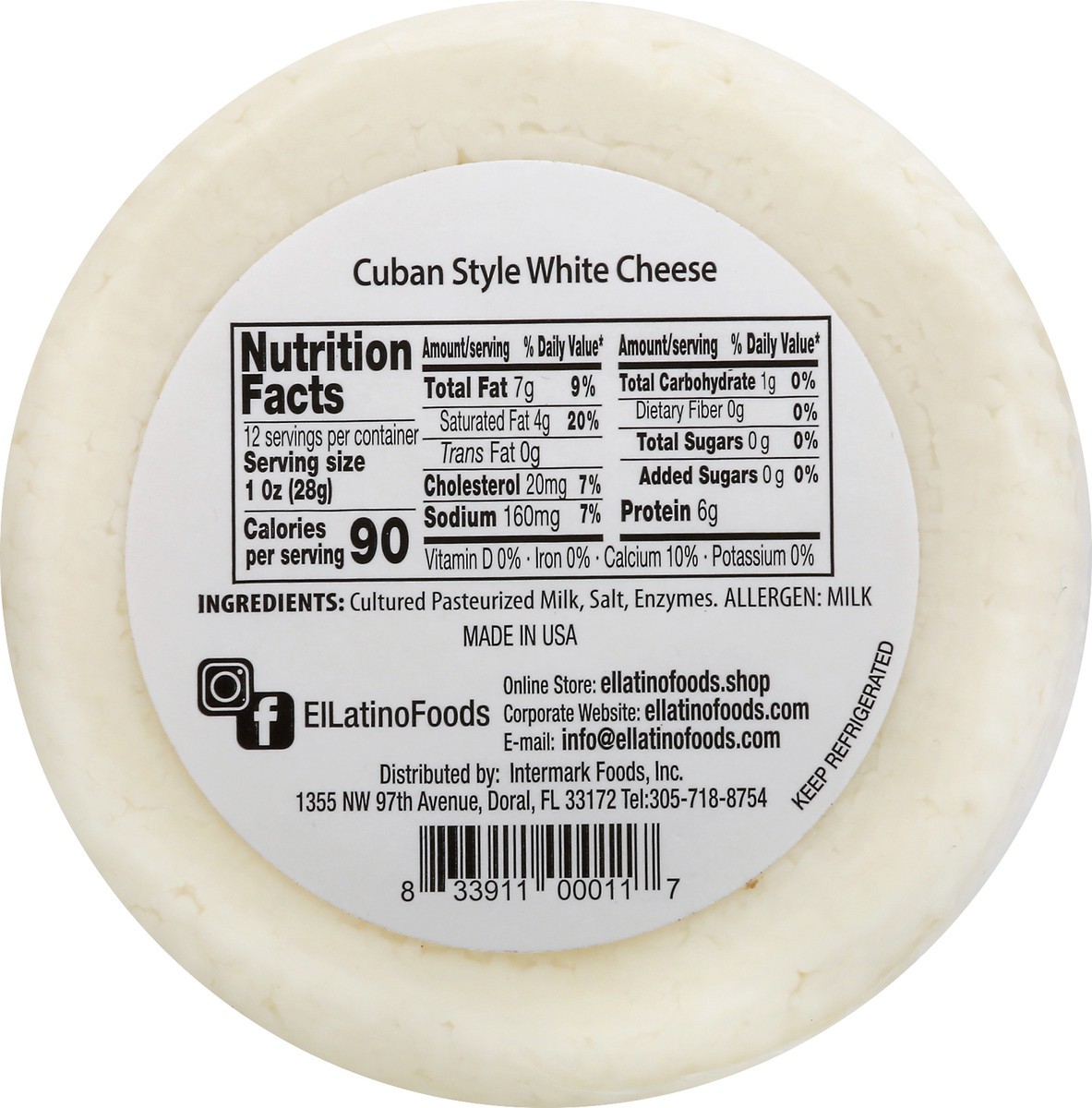 slide 10 of 12, El Latino Cuban Style White Cheese 12 oz, 12 oz