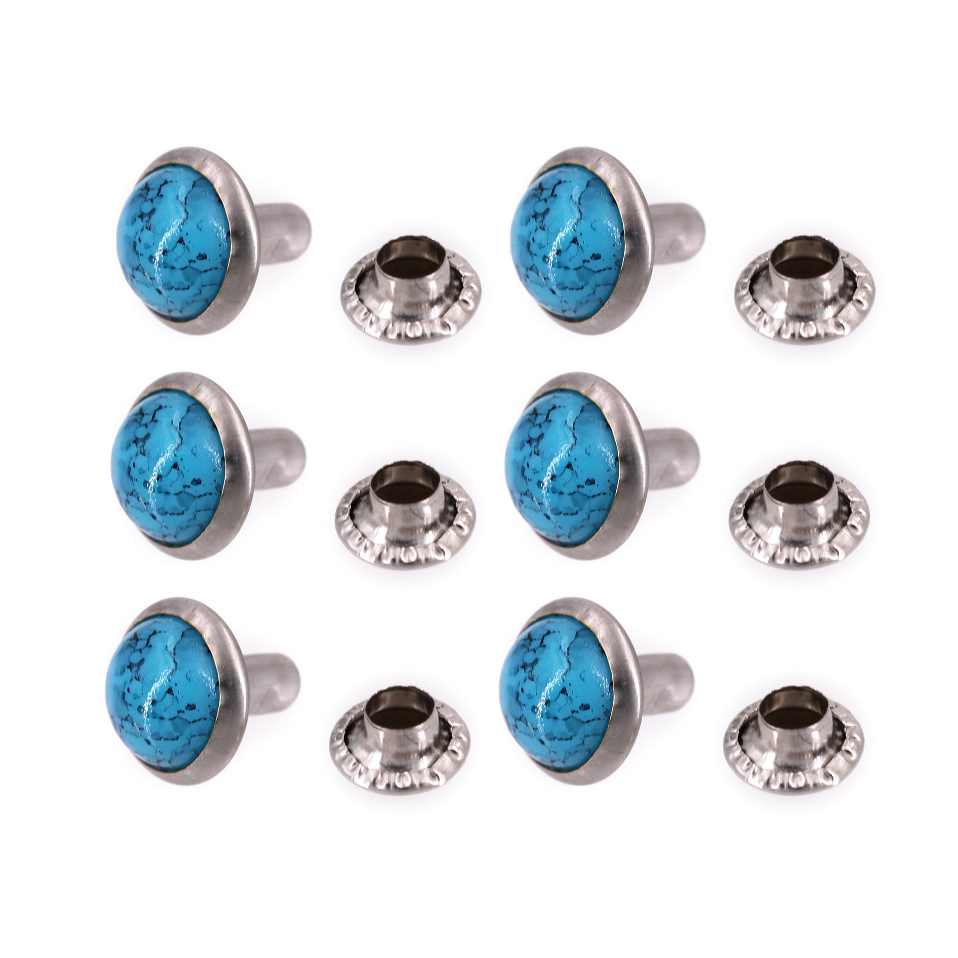 slide 3 of 7, Turquoise Leather Button Studs, 6ct. By Bead Landing, 6 ct