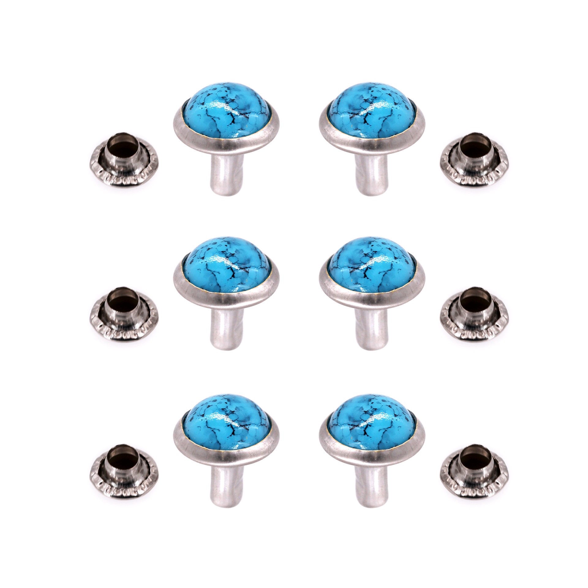 slide 7 of 7, Turquoise Leather Button Studs, 6ct. By Bead Landing, 6 ct