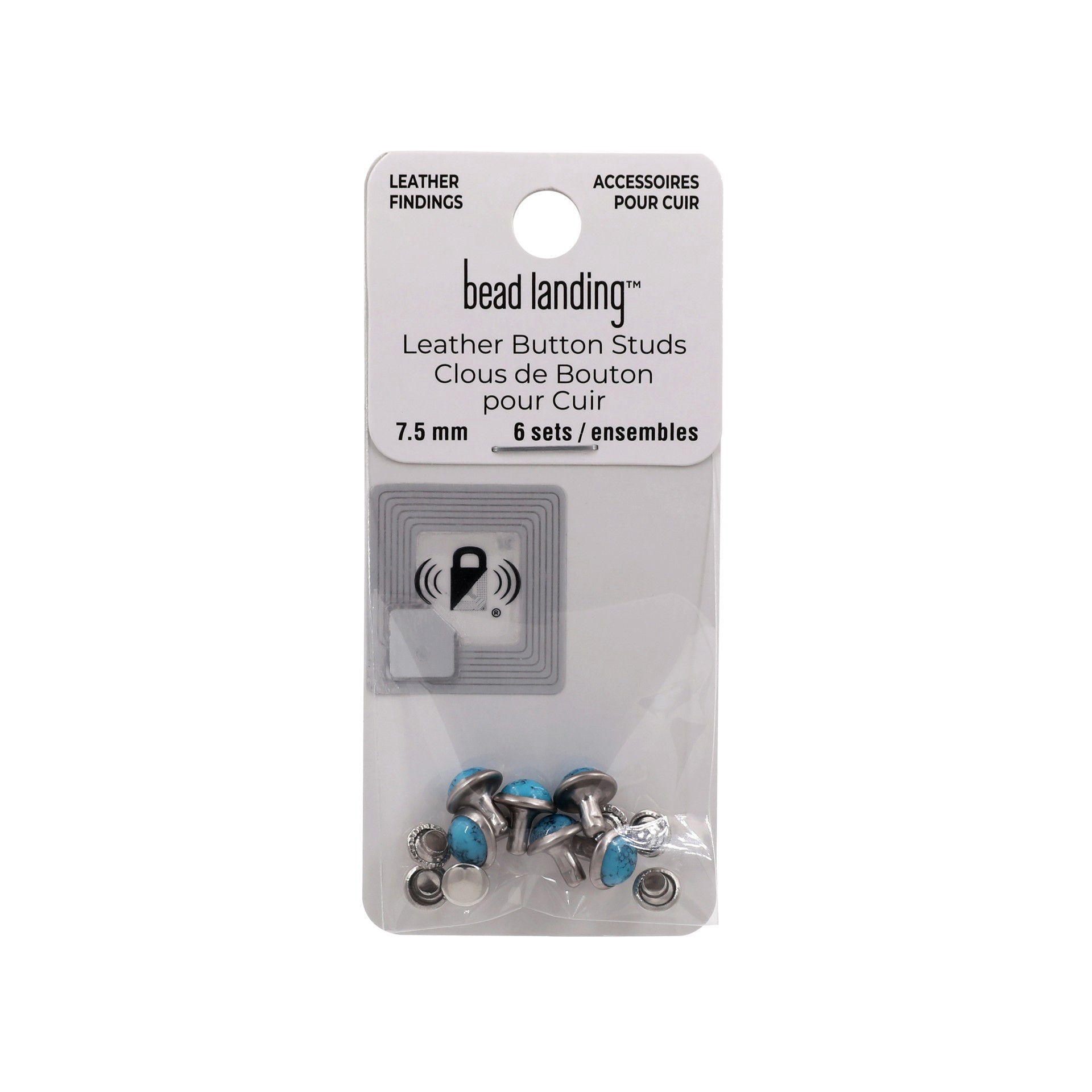 slide 5 of 7, Turquoise Leather Button Studs, 6ct. By Bead Landing, 6 ct