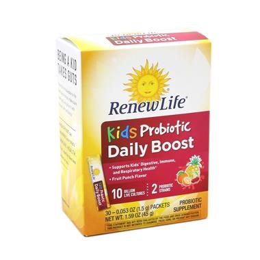 slide 1 of 1, Renew Life Kids Probiotic Daily Boost Packets, 30 ct; 0.053 oz