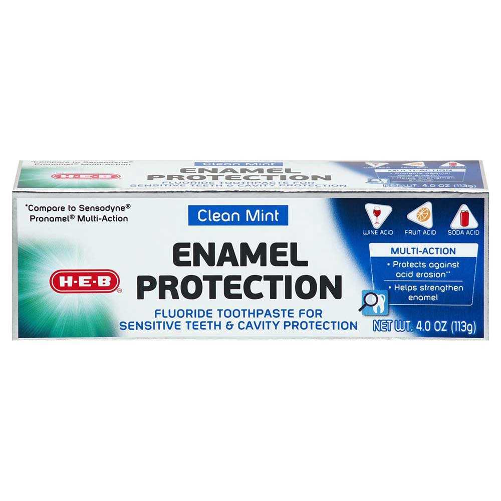 slide 1 of 1, H-E-B Enamel Protection Toothpaste - Clean Mint, 4 oz