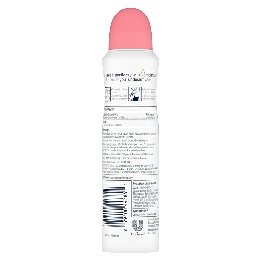 slide 24 of 58, Dove Advanced Care Dry Spray Antiperspirant Deodorant Rose Petals, 3.8 oz