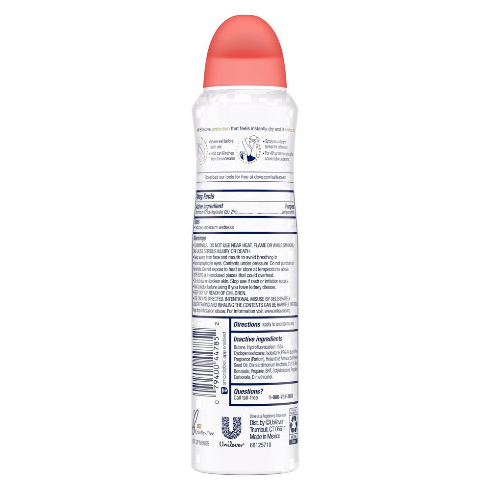 slide 48 of 58, Dove Advanced Care Dry Spray Antiperspirant Deodorant Rose Petals, 3.8 oz