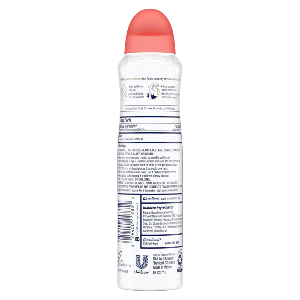 slide 12 of 58, Dove Advanced Care Dry Spray Antiperspirant Deodorant Rose Petals, 3.8 oz