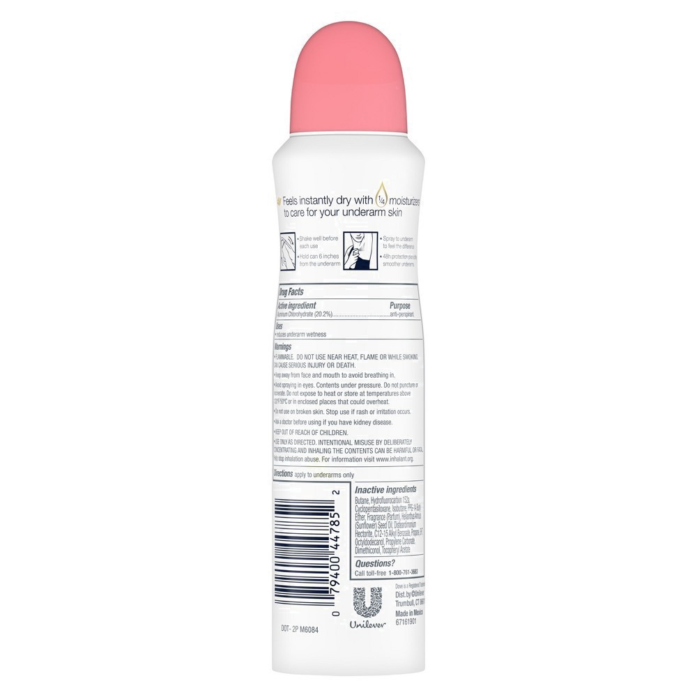 slide 17 of 58, Dove Advanced Care Dry Spray Antiperspirant Deodorant Rose Petals, 3.8 oz