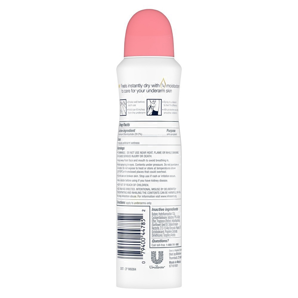 slide 42 of 58, Dove Advanced Care Dry Spray Antiperspirant Deodorant Rose Petals, 3.8 oz