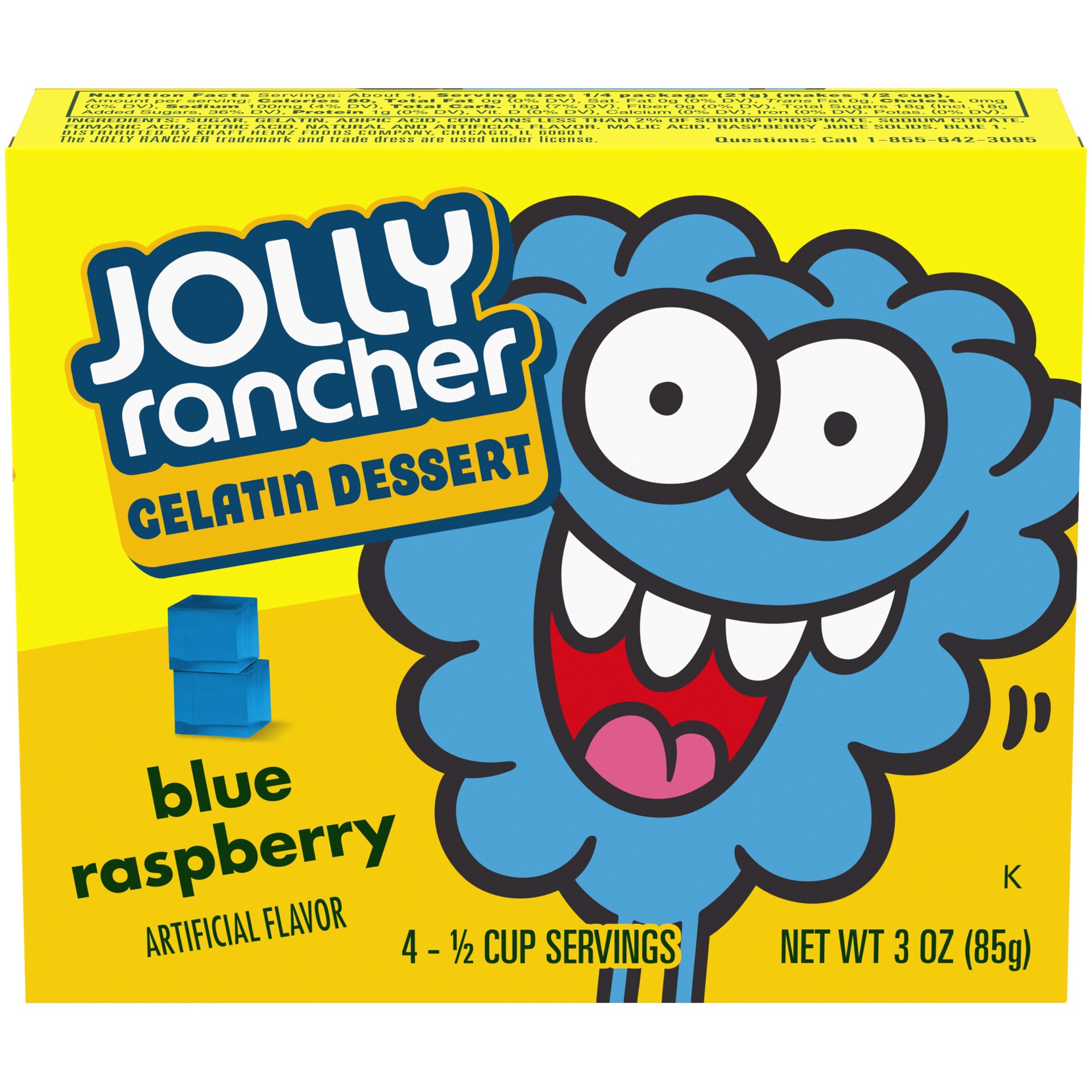 slide 1 of 10, Jolly Rancher Blue Raspberry Gelatin Dessert Mix, 3 oz Box, 3 oz