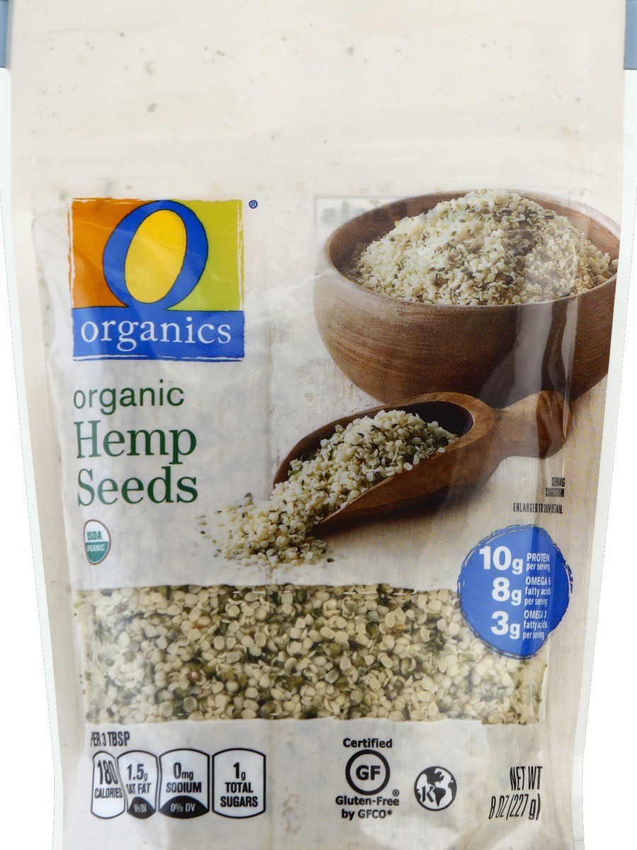 slide 4 of 7, O Organics Hemp Seeds Raw, 8 oz