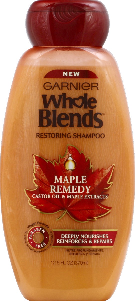 slide 5 of 6, Garnier Whole Blends Maple Remedy Restoring Shampoo, 12.5 fl oz