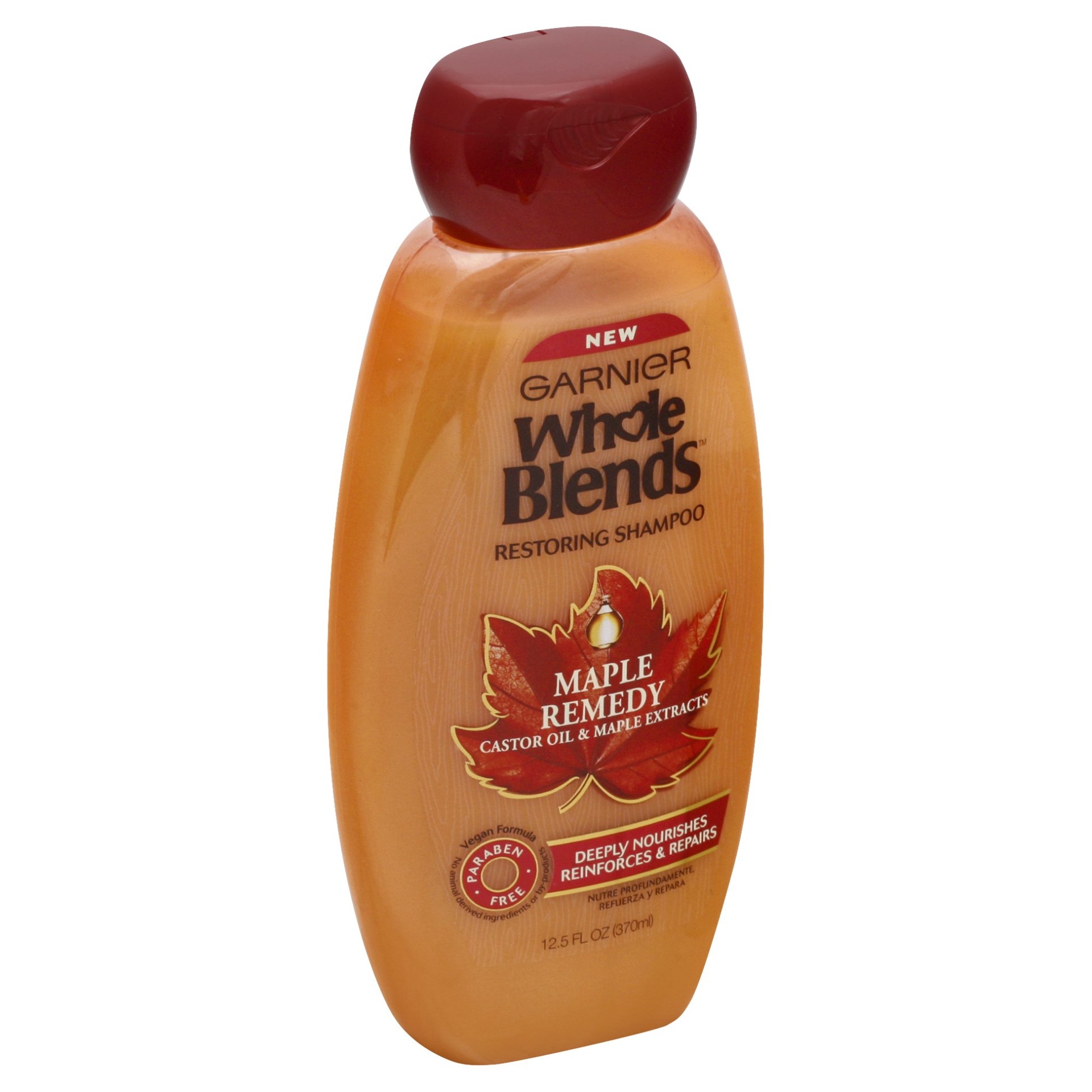 slide 1 of 6, Garnier Whole Blends Maple Remedy Restoring Shampoo, 12.5 fl oz
