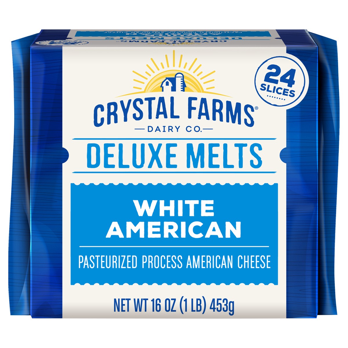 slide 1 of 8, Crystal Farms Cheese, White American, Deluxe Melts, 24 ct