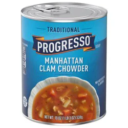 Progresso Traditional, Manhattan Clam Chowder Canned Soup, Gluten Free, 19 oz.