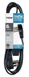 Prime Wire & Cable Prime® Snug Plug® 3-Outlet Black Low-Profile Extension Cord