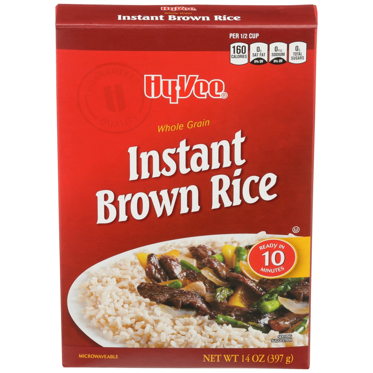 slide 1 of 1, Hy-vee Whole Grain Instant Brown Rice, 14 oz