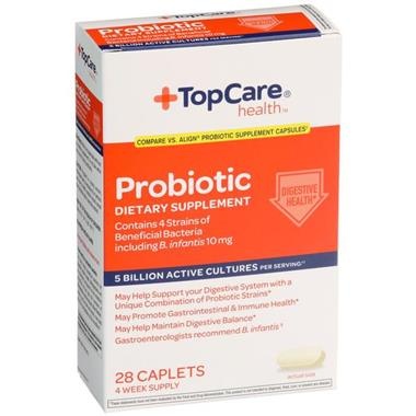 slide 1 of 6, TopCare Health Probiotic Caplets, 28 ct