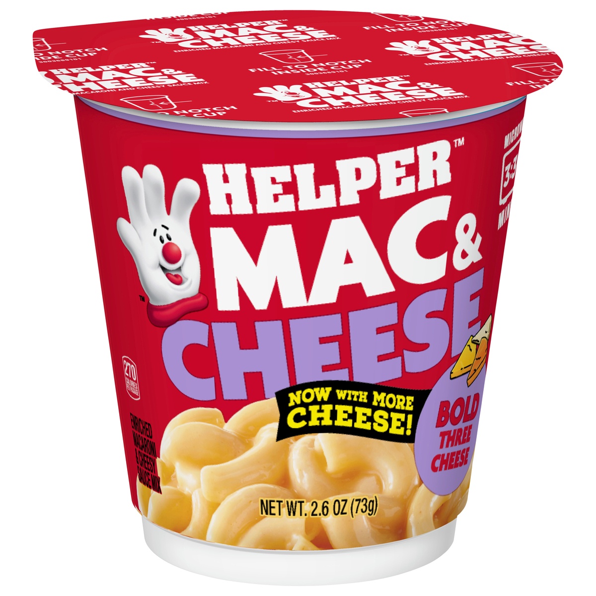 slide 2 of 11, Helper Bold Three Cheese Mac & CheeseCup\Tub, 2.6 oz