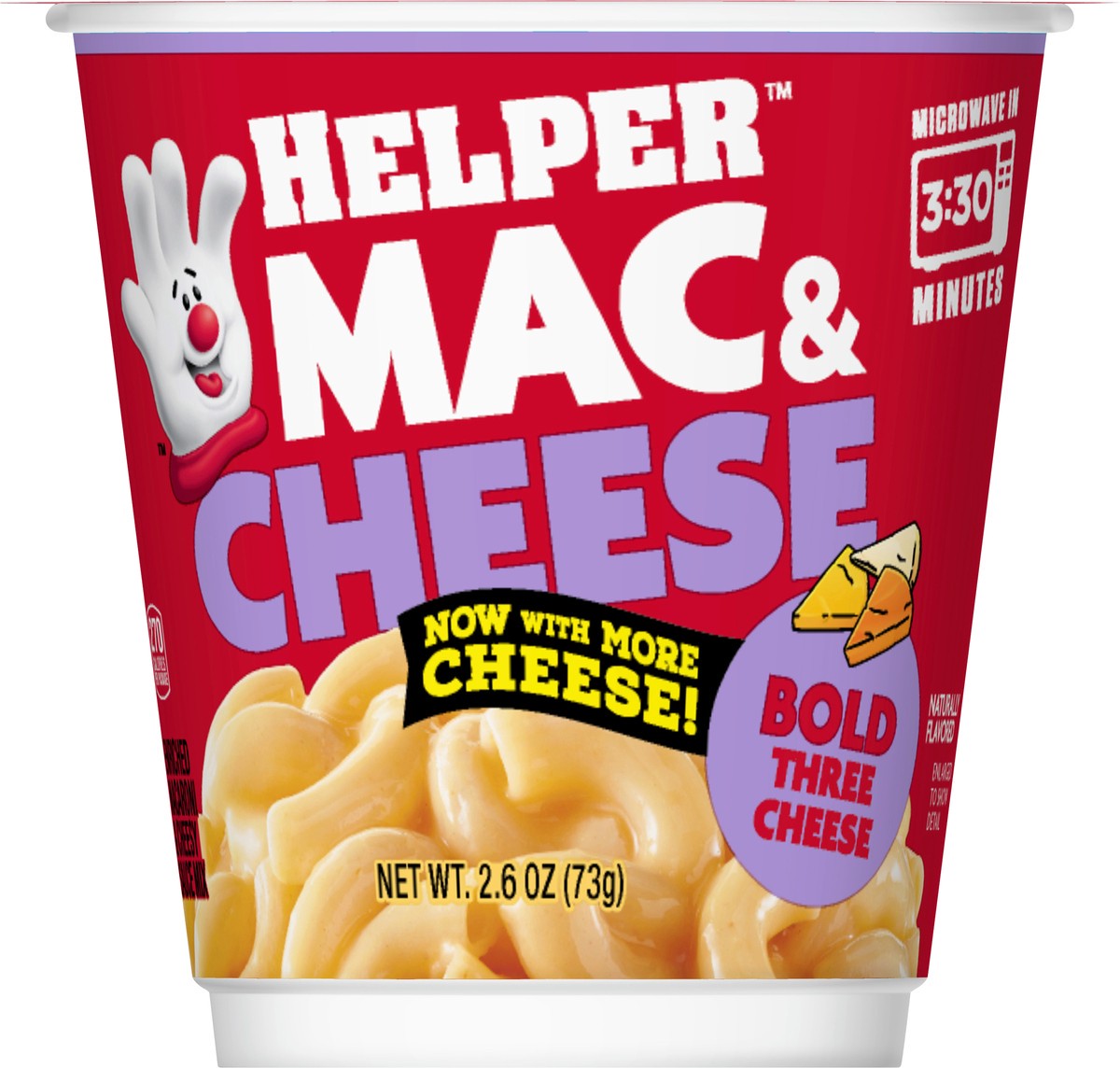 slide 1 of 13, Helper Bold Three Cheese Mac & Cheese 2.6 oz Cup\Tub, 2.6 oz