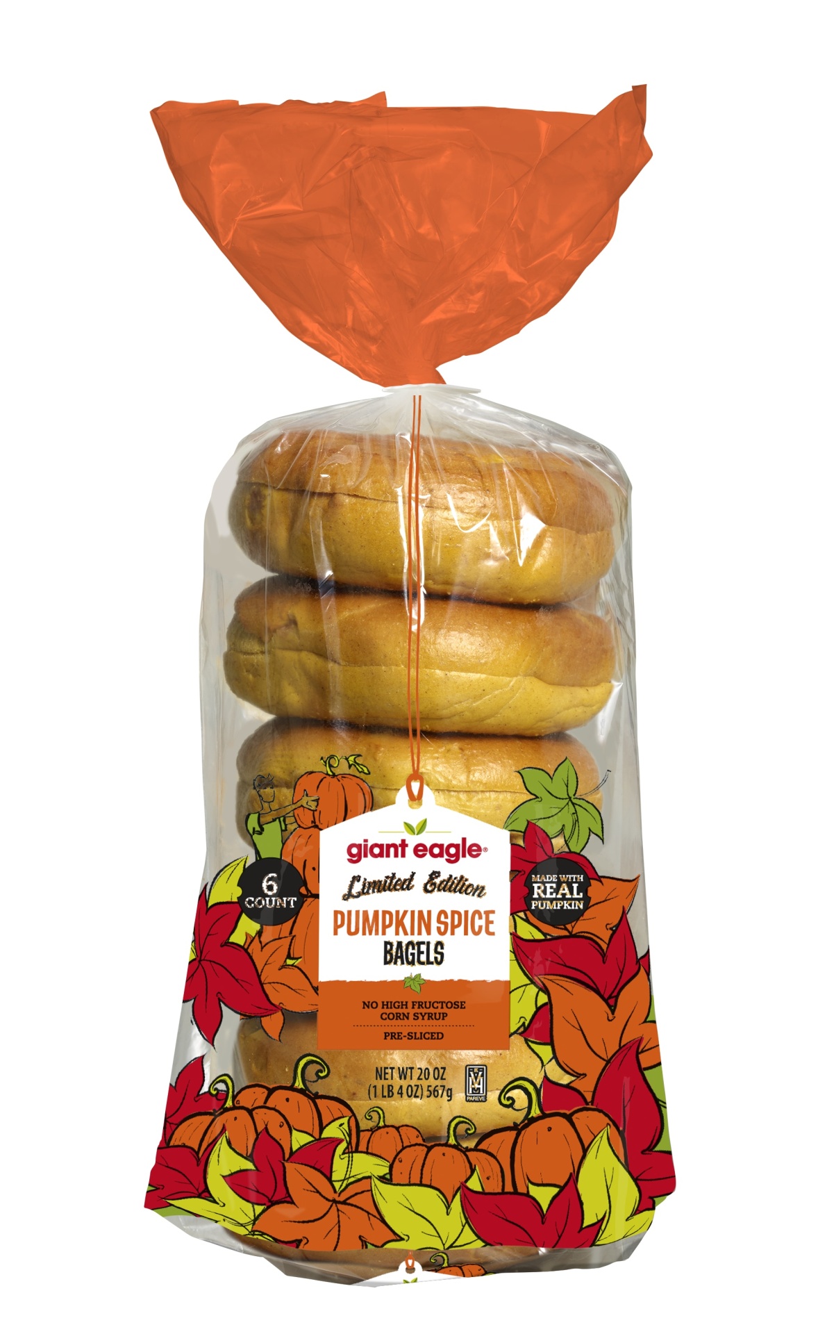 slide 1 of 1, Giant Eagle Pumpkin Bagels, 20 oz