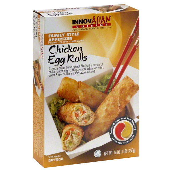 slide 1 of 1, InnovAsian Innov Asian Appetizer Chicken Egg Rolls, 16.55 oz