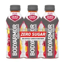 BODYARMOR Zero Sugar Fruit Punch Bottles, 20 fl oz, 6 Pack