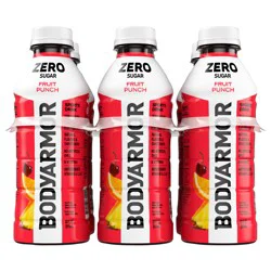 BODYARMOR Zero Sugar Fruit Punch Bottles, 20 fl oz, 6 Pack