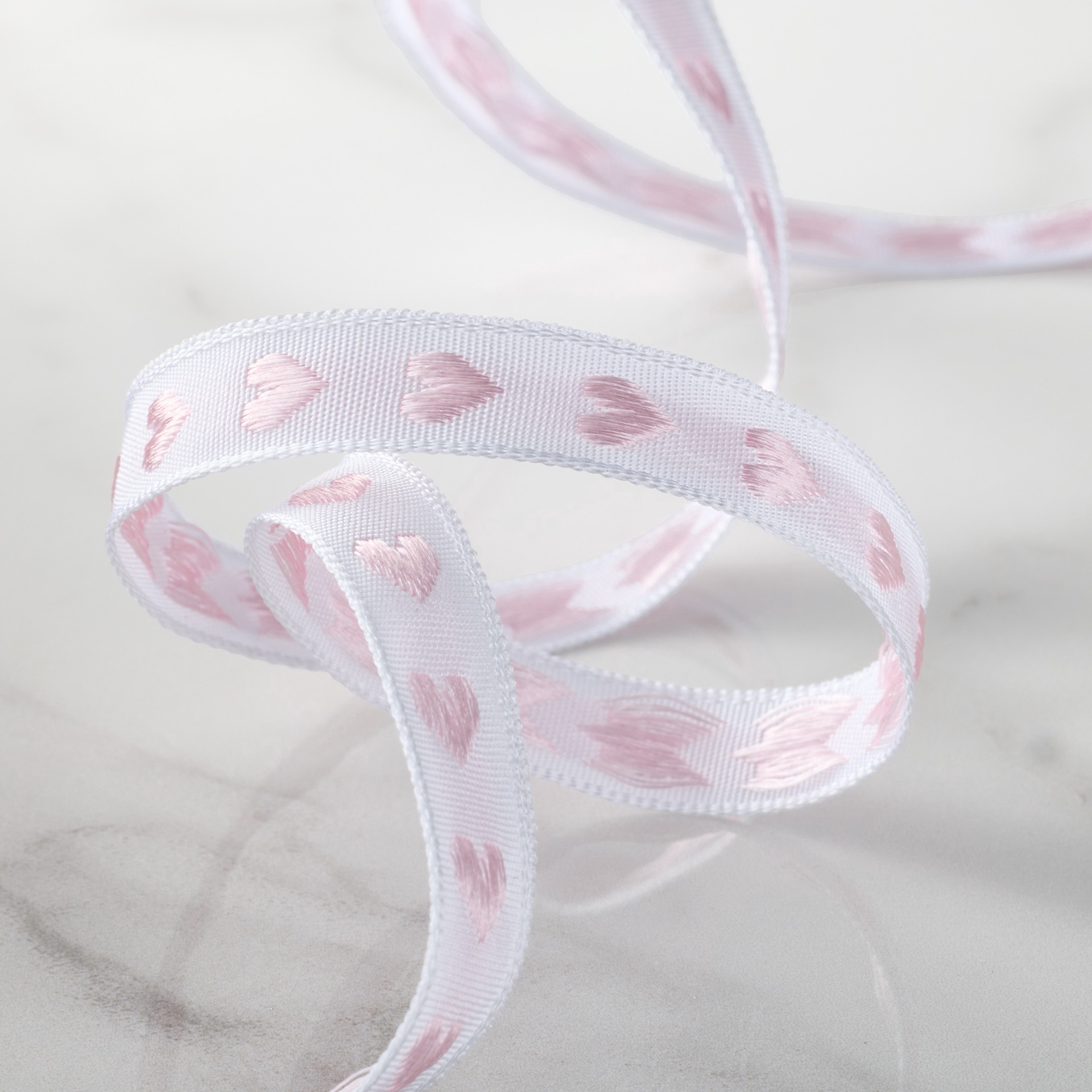 slide 2 of 2, 3/8" X 7yd. Pink Heart Ribbon By Celebrate It Classic, 3/8 in x 7 yd