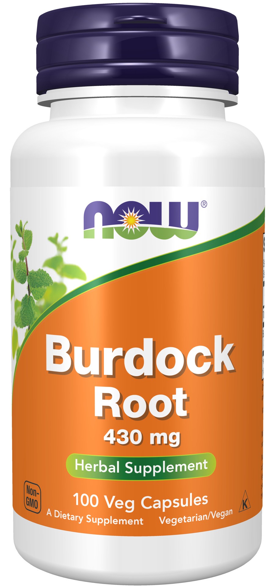 slide 1 of 4, NOW Burdock Root 430 mg - 100 Veg Capsules, 100 ct