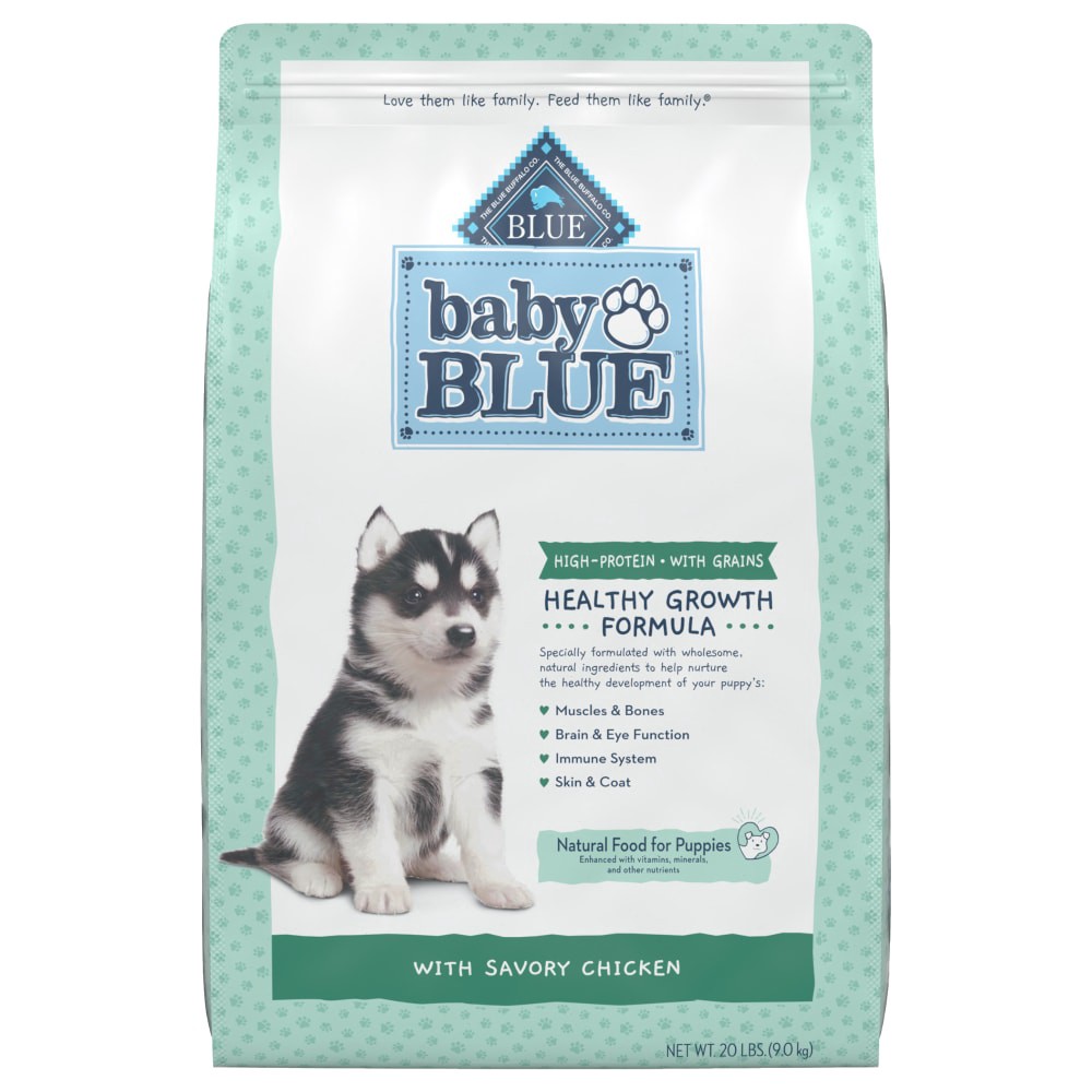 slide 1 of 1, Blue Buffalo Baby BLUE Healthy Growth Formula High Protein, Natural Puppy Dry Dog Food, Chicken 20-lb, 20 lb