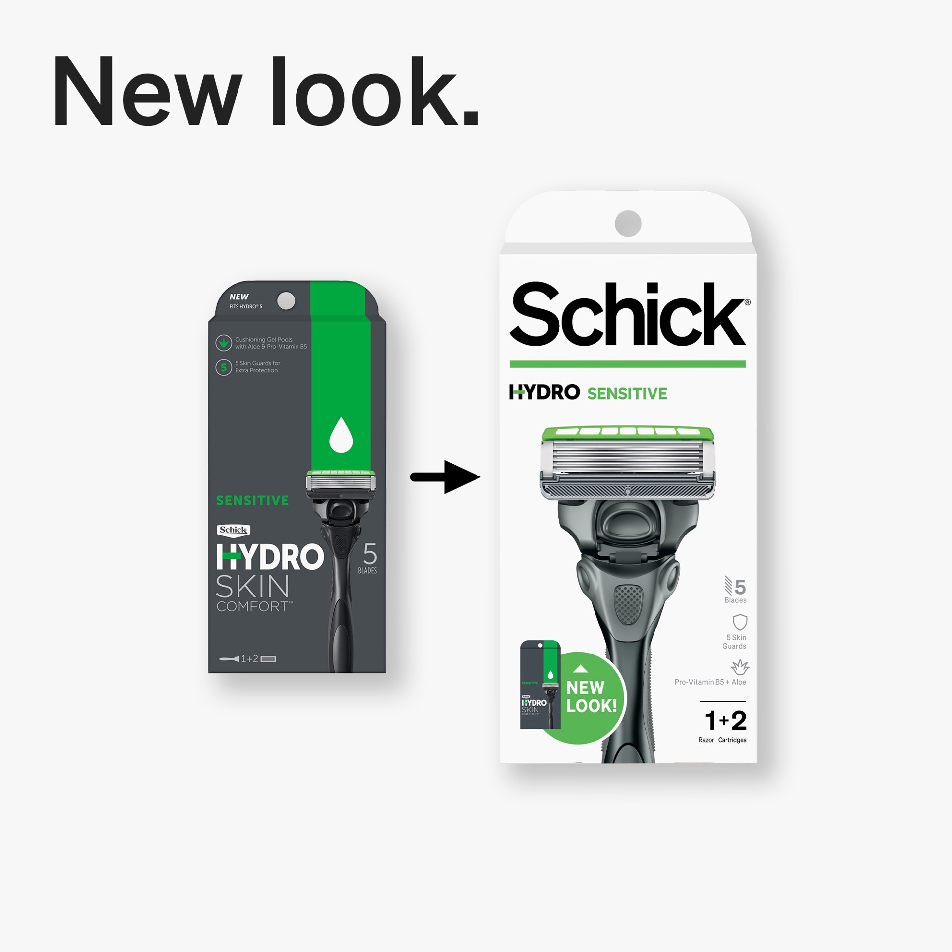 slide 2 of 8, Schick 00841058013211 - Schick Hydro Sensitive Skin Razor + 2 Refills, 2 ct