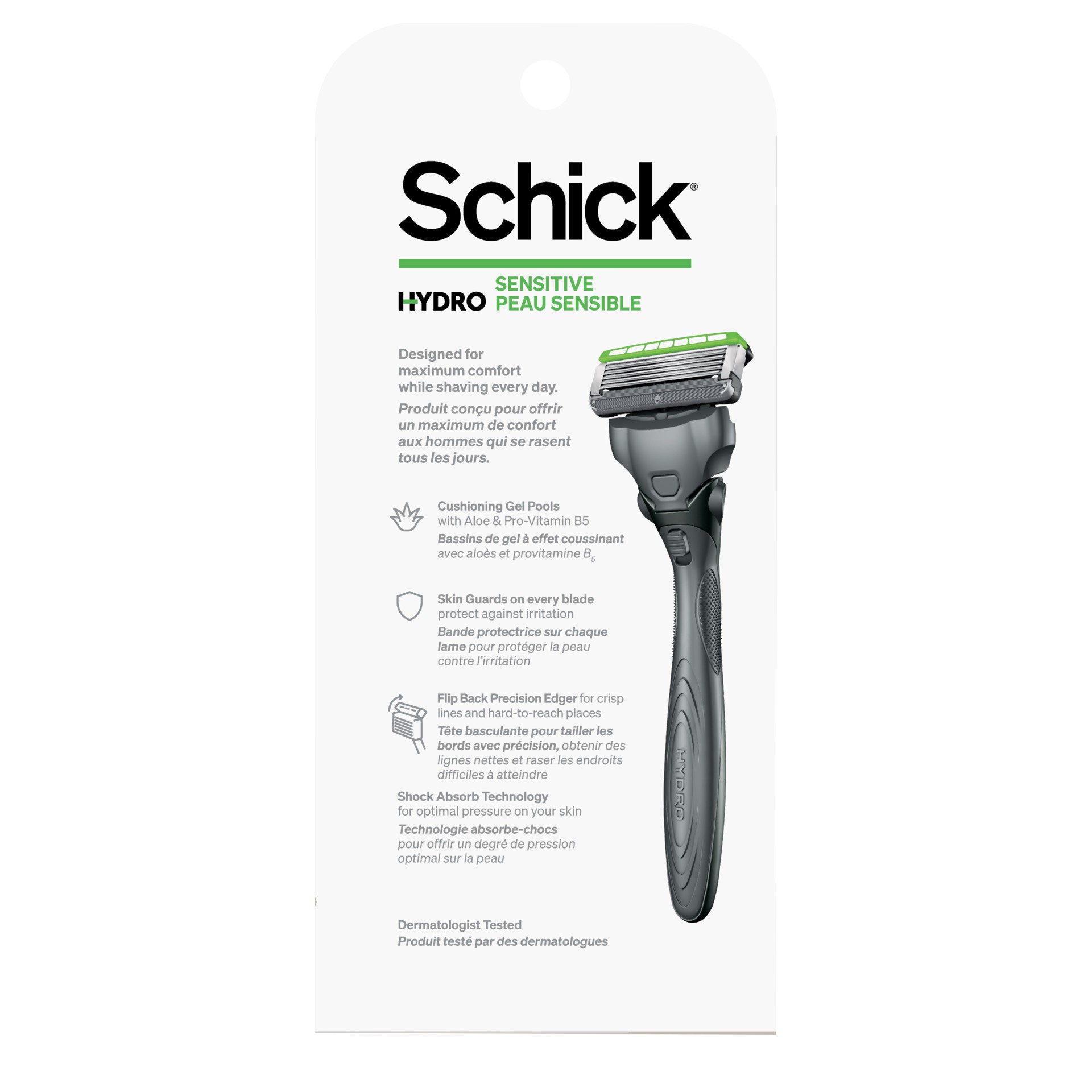 slide 3 of 8, Schick 00841058013211 - Schick Hydro Sensitive Skin Razor + 2 Refills, 2 ct