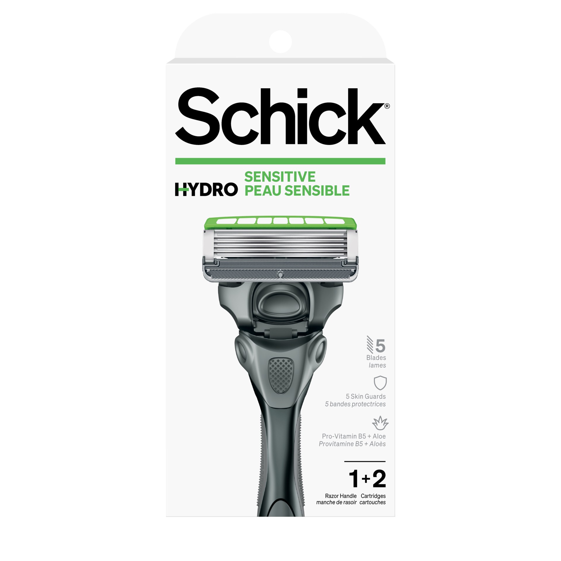 slide 1 of 8, Schick 00841058013211 - Schick Hydro Sensitive Skin Razor + 2 Refills, 2 ct