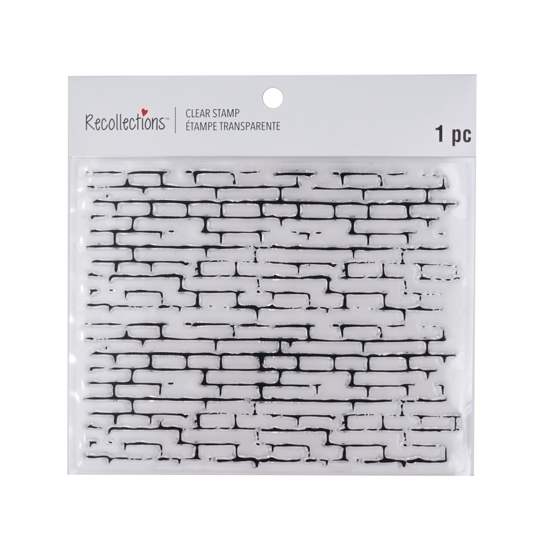 slide 3 of 3, Brick Pattern Clear Stamp By Recollections, 6 in x 4.7 in