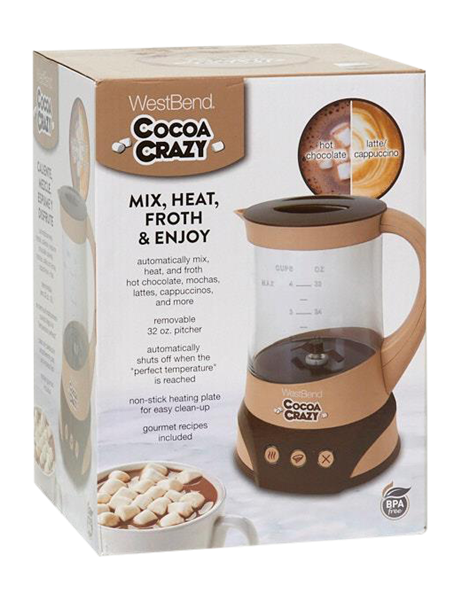 West Bend CL50032 32-Ounce Cocoa Crazy Hot Chocolate Maker, Brown 