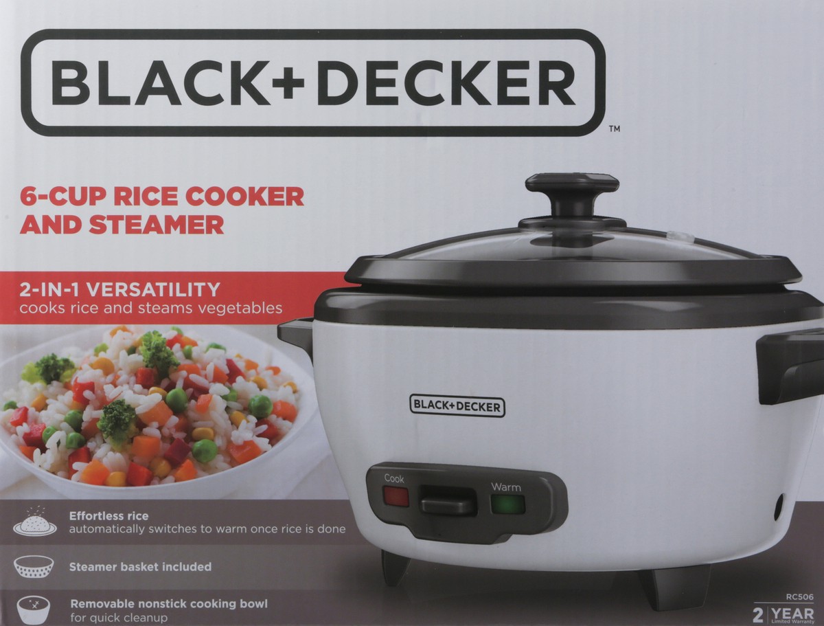 slide 4 of 11, BLACK+DECKER 2-In-1 Versatility 6-Cup Rice Cooker and Steamer 1 ea, 1 ct