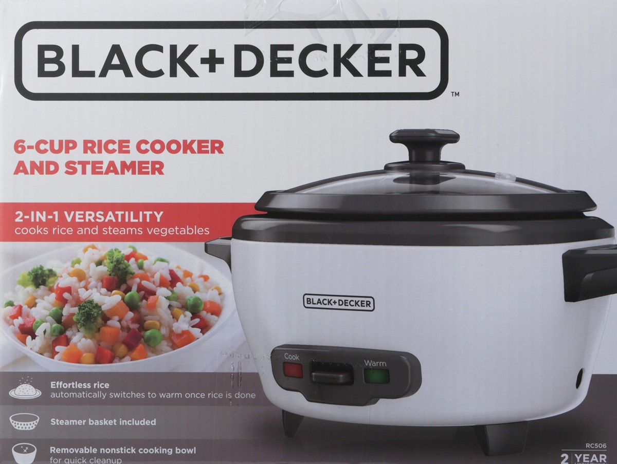 slide 10 of 11, BLACK+DECKER 2-In-1 Versatility 6-Cup Rice Cooker and Steamer 1 ea, 1 ct