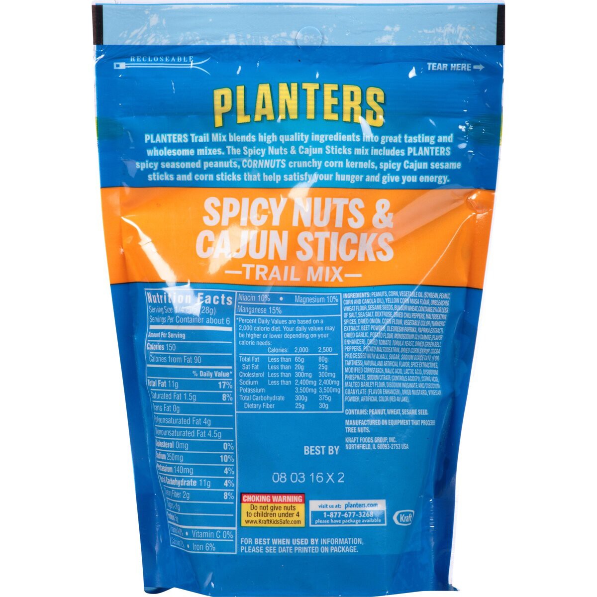 slide 7 of 7, Planters Spicy Nuts & Cajun Sticks Trail Mix 6 oz, 6 oz